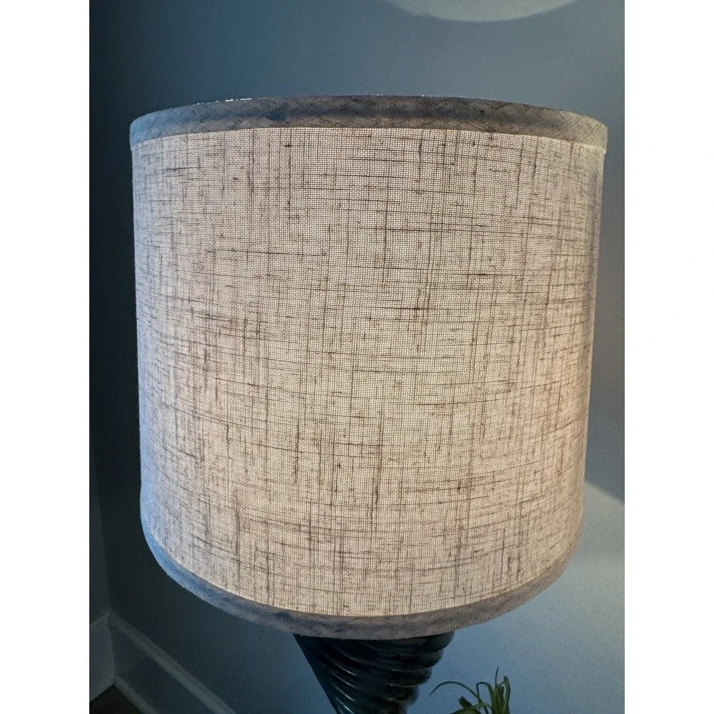 Pair‎ Of MCM Green/gold Lamps With New Linen Shades